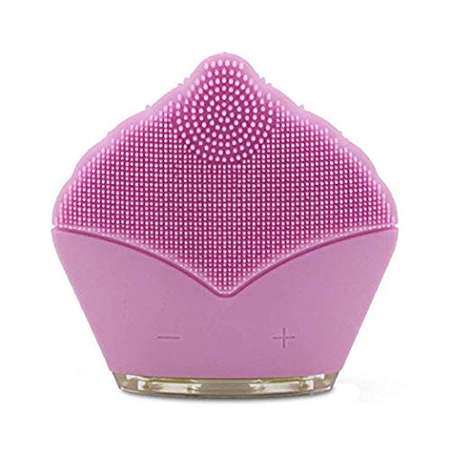 Brosse de nettoyage du visage silicone vibrant rose portable anti-acné