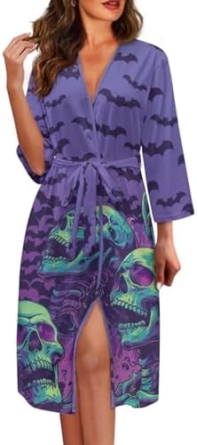 Long Robes for Adult Women Long Sleeve Women Nightgown with Belt ...