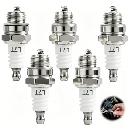 5 Pièces Bougie Allumage L7T, Remplacement BPMR7A et BM6A, Bougie Débroussailleuse 2 Temps, pour Tondeuse 260, 360, 430, 328, et Tronçonneuse 2500, 3800,...
