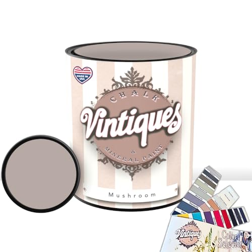 Vintiques Chalk & Mineral Paint, Mushroom, 32oz - Matte Finish-