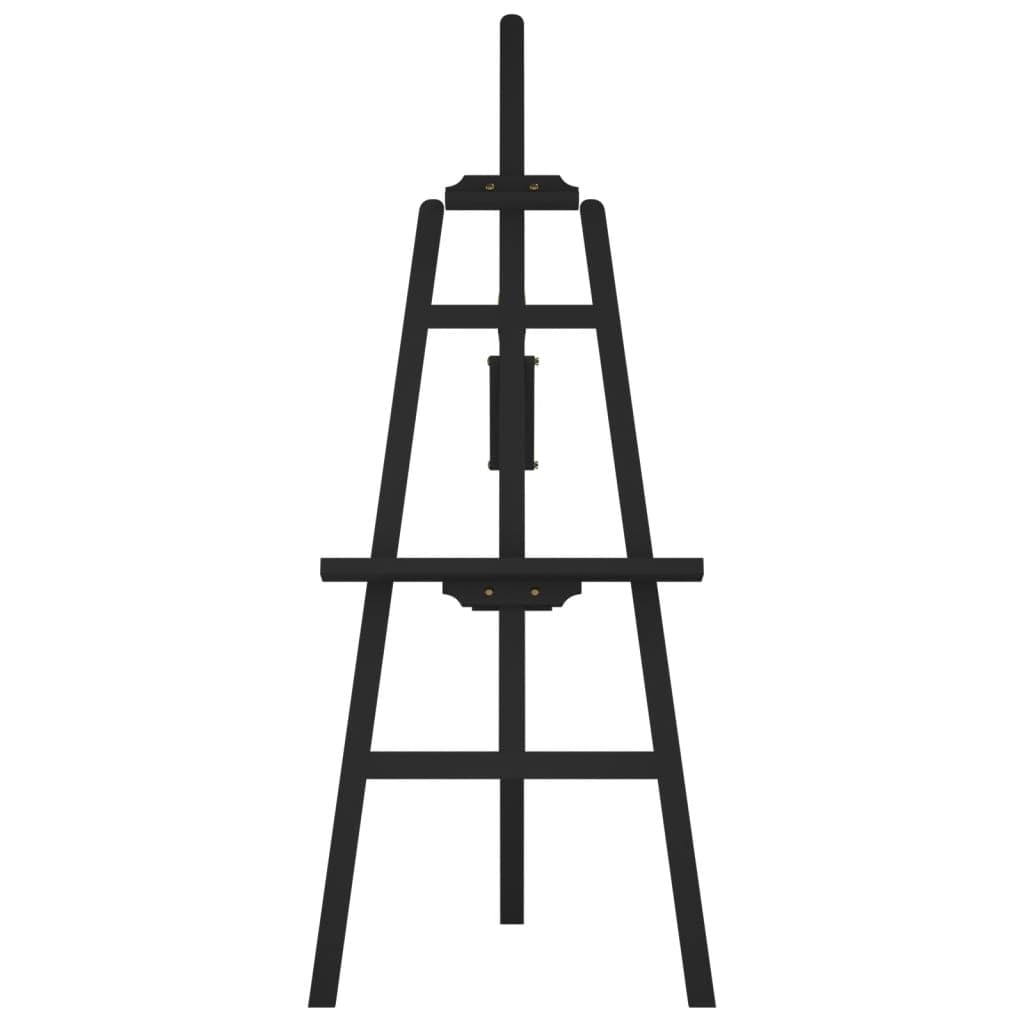 Caballete de madera maciza de pino, altura regulable hasta 107 cm, diseño triangular para lienzos, estable y plegable, color negro