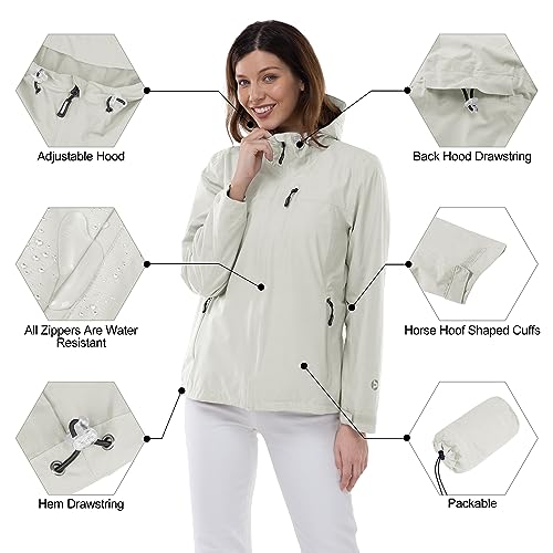 Image of Outdoor Ventures Packable Rain Jacket Women Waterproof Raincoat with Hood