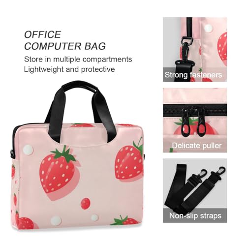 Maletín para portátil 15.6" rosa con correa y asa miniatura 6
