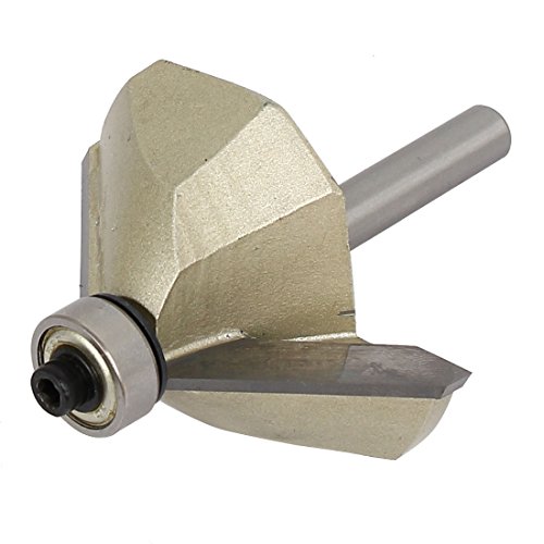 Uxcell Chamfer Router Bit 45 Degree 1/4" Shank 7/8" Cutting Height Edge Forming Router Bit For Woodworking #TOP3