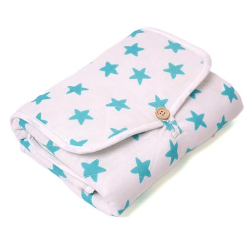 Image of Tidy Sleep Portable Diaper Changing Mat /Pad for Newborns & Infants Baby 0-24 Months Light Weight, Portable, Water Proof (Blue Star)