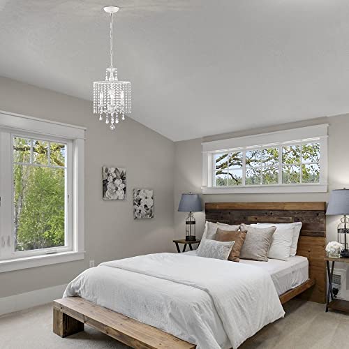 White Chandelier Modern Crystal Chandelier Mini Chandelier Light Fixture 3-Light Round Chandeliers For Bedrooms #TOP4