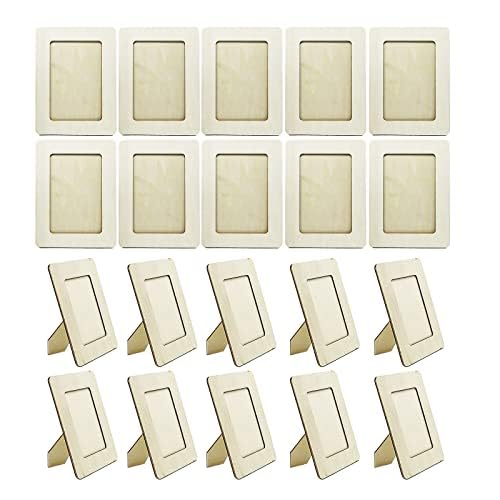 20Pcs Unfinished Wooden Picture Frames for Arts Crafts, Children's Picture Frame Creativity Photo Frame for Children's Birthday Gifts (16.6cm*12.2cm)