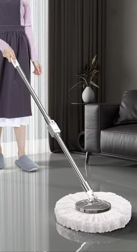 Image of 360 Spin Mop with Stainless Steel Extendable Rod | Rotating Plate, Mop Head | Refill Included | Microfiber Floor Cleaning | Multipurpose Cleaning Tool