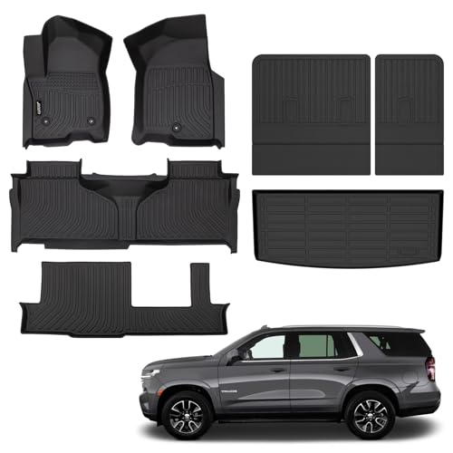 Jenofa-Car Floor Mats for Chevy Tahoe/GMC Yukon (Not XL) 2021-2025 8-Seater Bench All Weather...