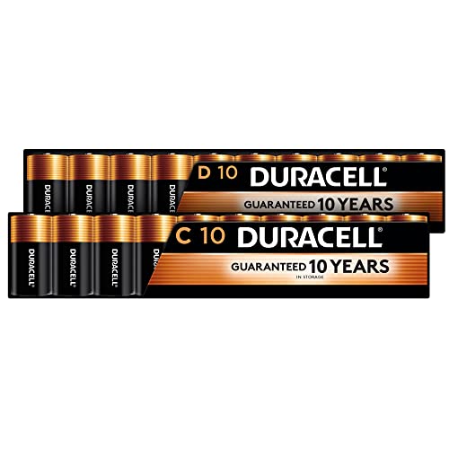 Duracell Coppertop C + D Batteries Combo Pack, 10 Count Each, C Battery and D Battery with Long-Lasting Power, Alkaline Battery - 20 Count Total - image 1