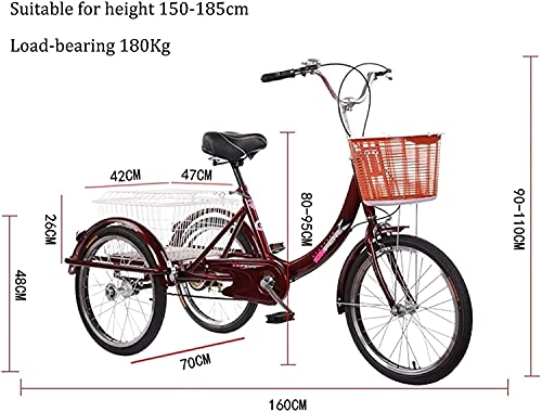 Triciclo 3 Ruedas para Adultos 20 Pulgadas miniatura 2