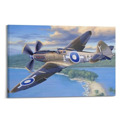 Poster de chasse Bf-109 tableau décoration murale salon et chambre adulte 30x45