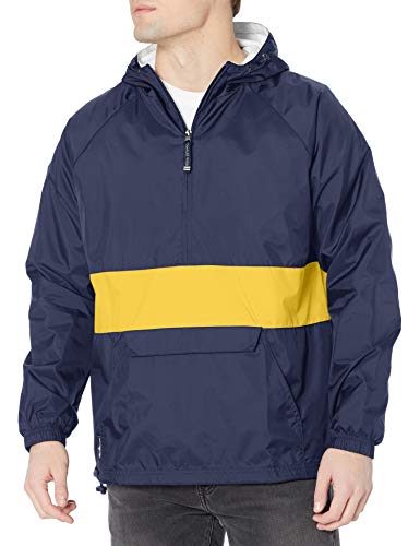 Image of Charles River Apparel Unisex Classic Solid Pullover, Water-Resistant Windbreaker with Flannel Lining