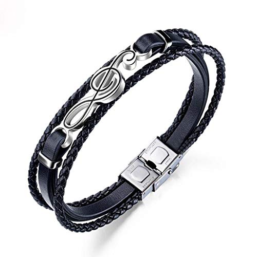 Bracelet cuir homme YXWYXWA avec fermoir guitare Ggb100-1a9 pour un style rock