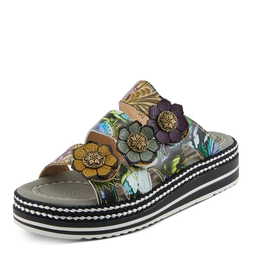 Sandales en cuir peintes à la main L'Artiste NAOMI-MONARCH un artisanat d'art unique pour femme