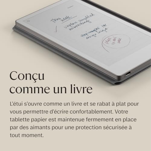 reMarkable Book Folio noir protection ultra-fine en cuir véritable