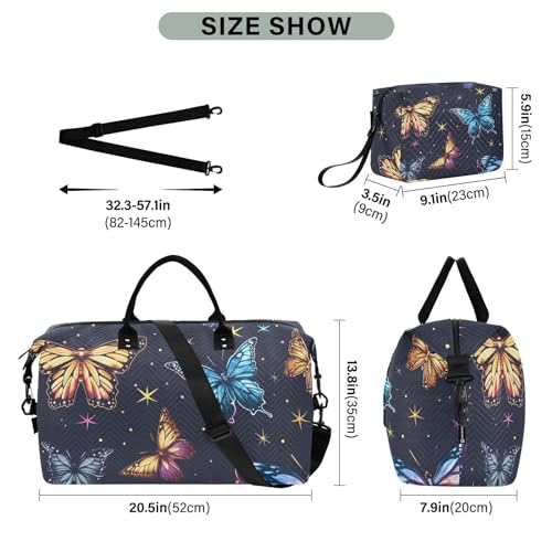 Bolaz Duffle Bag for Travel-Beautiful Butterflies Many Butterflies， Easy Update Large Magnectic Sticker Refrigerator Magnets Decor Wash Machine Magnet Decals23"x26"3