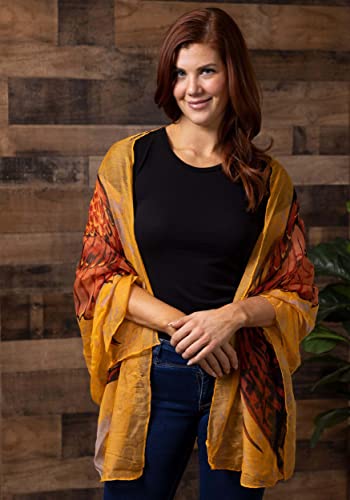 Harry Potter Lightweight Fawkes Wing Scarf - Semi-Sheer Scarf with Printed Fawkes in Flight, Officially Licensed3