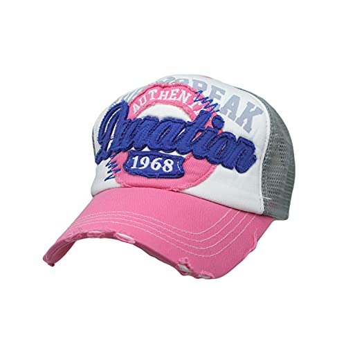 Image of WITHMOONS Meshed Baseball Cap Distressed Trucker Hat Star KR1185