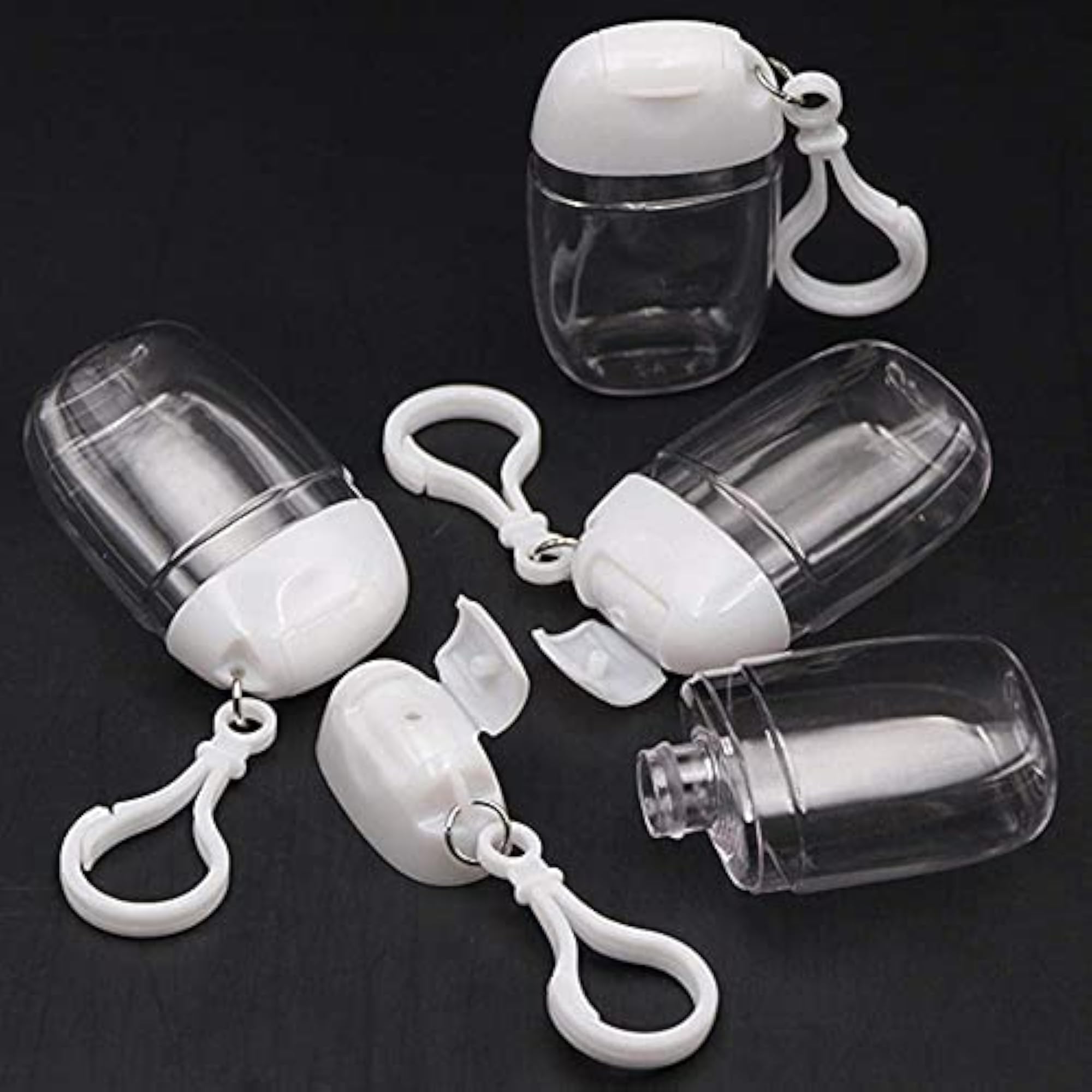 10 Pcs 1Oz Clear Empty Bottles with Keychain
