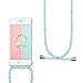 Funda con Cuerda para iPhone 7 Plus/iPhone 8 Plus, Carcasa Transparente Suave Silicona Cover Case Cubierta con Colgante Ajustable Collar Correa de Cuello Cadena Cordón/Funda Colgante movil con Cuerda