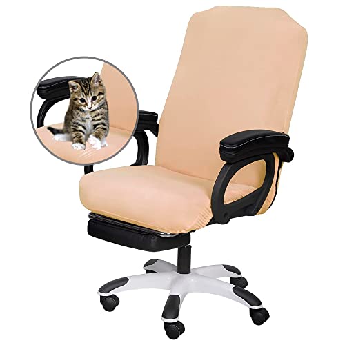 Image of SARAFLORA Office Chair Covers Stretch Washable Computer Chair Slipcovers for Universal Rotating Boss Chair Large Size, Champagne