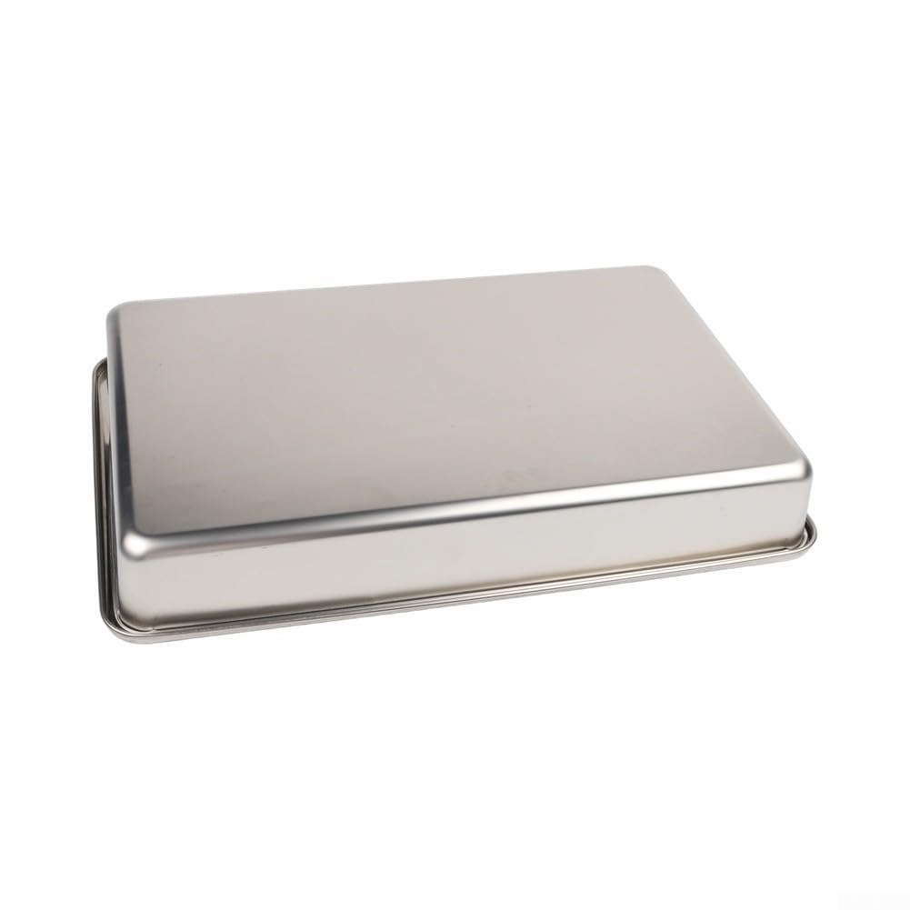 Tiramisu Edelstahl Rechteckig mit Deckel – Antihaftbeschichtet Backrahmen Verstellbar für Schichtkuchen Lasagne 33x29cm(44)