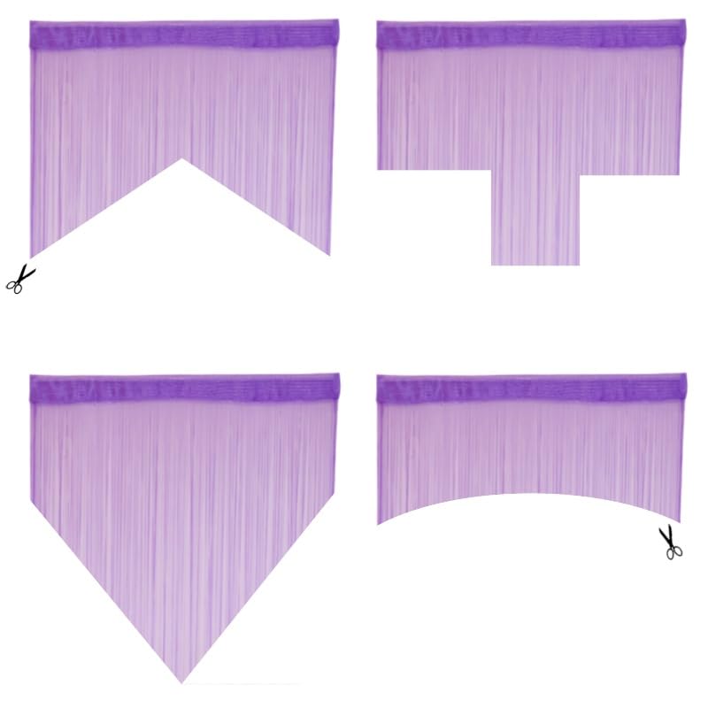 Fadenvorhang 100x200 Cm – 2 Stück, Lila, Aus Polyester, Als Raumteiler, Türdekoration, Für Party & Zuhause