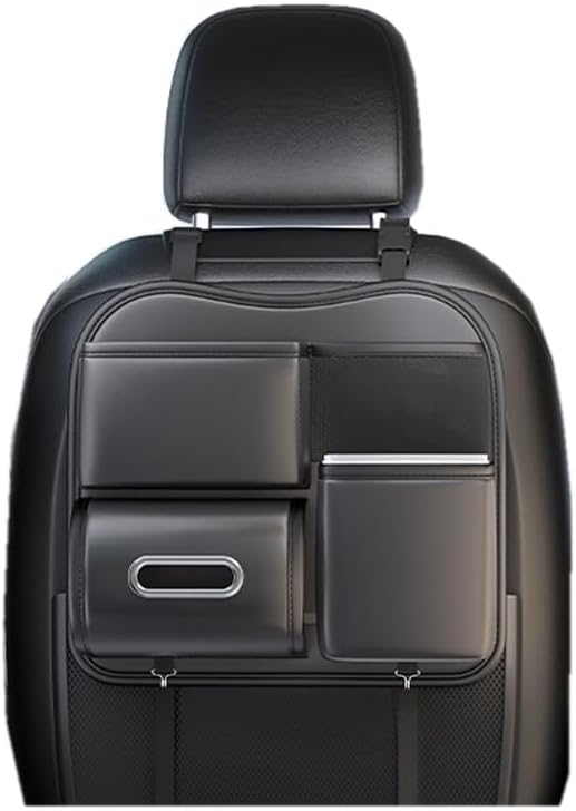 Hanging Car Organizer for Kia Rio 2018 2019 2020 2021 2022 2023,Kick Mats Back Seat,Car Back Seat Storage Organizer, Keep Cars Vehicles Organized & Tidy,B Black