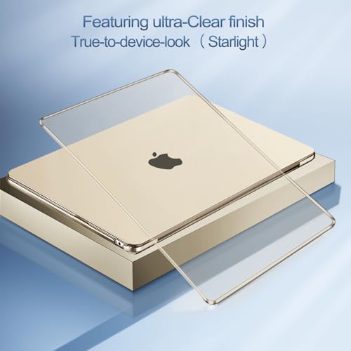 Image of MOSISO Compatible with MacBook Air 13 inch Case M5 2026 M4 2025 M3 M2 2024-2022 A3449 A3240 A3113 A2681, Hard Shell&Keyboard Cover&Screen Film&Type C for MacBook Air 13.6 inch Case, Crystal Starlight