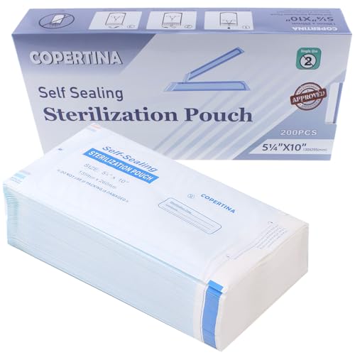 Copertina Self Seal Sterilization Pouches 5.25" x 10" – Dual Indicators, Tear-Resistant, Omnia One