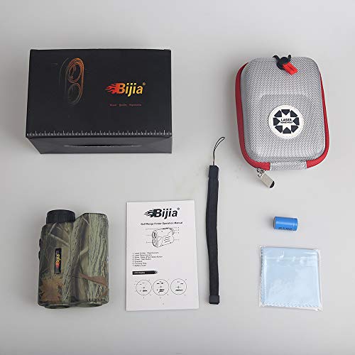 BIJIA Hunting Rangefinder - 6X 650Yards Multi-Function Laser Rangefinder for Hunting,Shooting, Golf,Camping with Slope Correction,Flag-Locking with Vibration,Speed,Angle,Scan,Distance Measure
