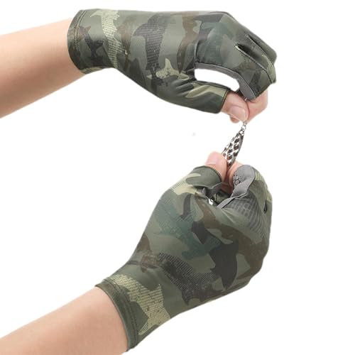 Guantes de pesca de verano UPF50+ con 3 dedos cortados para kayak