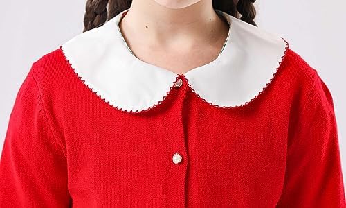 SMILING PINKER Little Girls Crewneck Cardigan Button Solid Uniform Sweaters 7 41Kvj5M7ZYL. AC