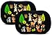 2X HECKBO Auto Sonnenblende mit 8 Saugnäpfen - Waldtiere Motiv - 48cm x 31cm - Auto Sonnenschutz Autosonnenblende - mit Tasche - für Baby Kinder Mädchen Jungen
