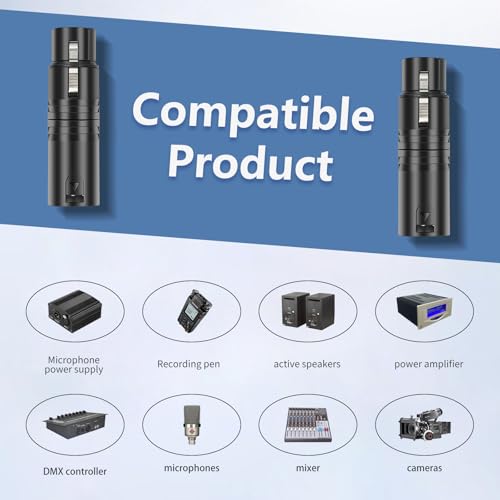 2 Adaptadores XLR Macho a Hembra 3 Pines miniatura 4