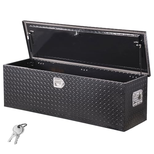 VEVOR Boîte à outils pour camion en aluminium, 1244,6 x 381 x 381 mm, coffre de benne de pick-up avec poignées latérales et clés de verrouillage, pour...