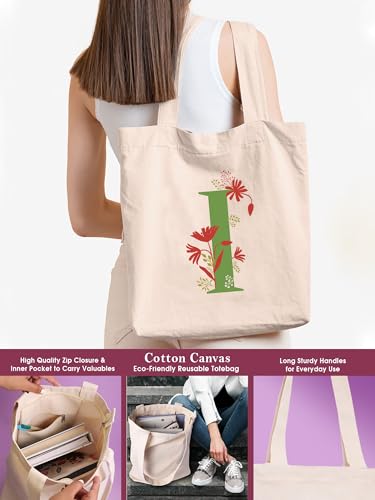 Image of DOODLE Monogram I Diary Gift Set - B6 Soft Bound Ruled Notebook with Tote Bag & Zipper Pouch - Premium Stationery Gift for Women & Girls