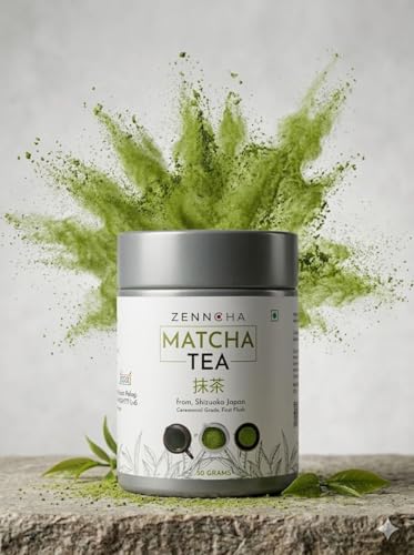 ZENNCHA Matcha Tea powder | Premium Japanese matcha Ceremonial Grade from Shizuoka Japan | Ceremonial grade | Rich in Antioxidants promoting overall health (50 g)