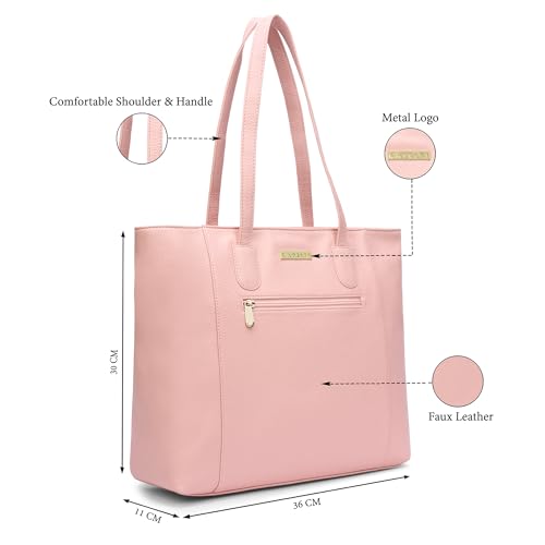Image of Caprese Bertha 16 Inch Laptop Compatible Large Tote Bag for Women | Stylish Multi-Compartment Design for Work, Travel,Shopping | Comfortable Straps Shoulder & Handheld Bag | Essentials & Daily Use