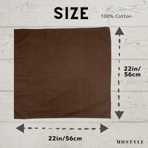 Image of MDSTYLE 100% Cotton Solid Color Bandana for Men & Women 22 inch x 22 inch Handkerchief Headband Scarf