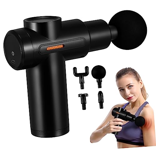 CALLARON Instrumento de fascia de armas de masaje mini masajeador de percusión masajeador de percusión muscular masajeador muscular portátil herramienta de masaje de mano AbS Negro