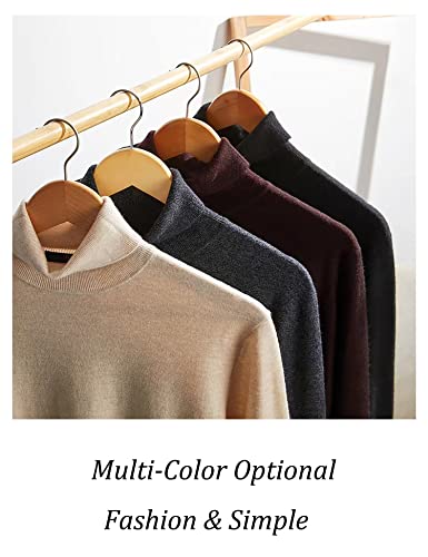 KINGBEGA Mens Turtleneck Sweaters Slim Fit Basic Knitted Thermal Casual Long Sleeve Pullover Sweatshirt4