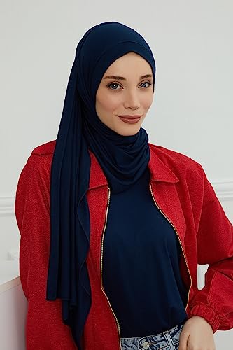 Aisha's Design Jersey Shawl for Women Instant 95% Cotton Modesty Turban Cap Hat Head Wrap4