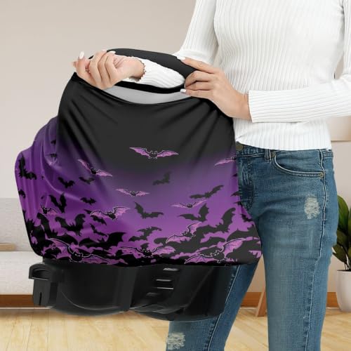 Image of Halloween Car Seat Covers Baby Carseat Canopy Carrier Cover, Bat