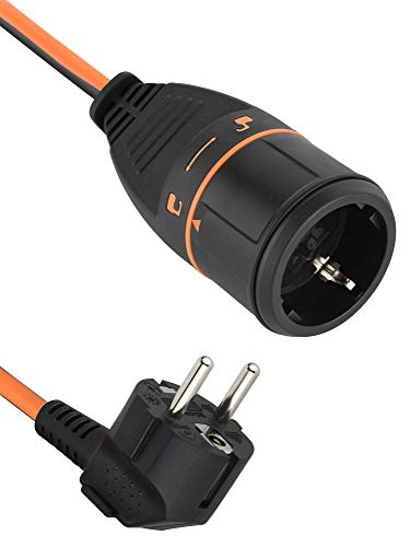 Electraline 01666 Przedłużacz 30 m 3G1.5 z gniazdem elektrycznym, system blokady przyłącza prądu, ponieważ zapobiega przypadkowemu odłączeniu podłączonego urządzenia podczas użytkowania