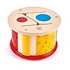Hape E0608 Dubbelzijdige drum, dubbelzijdig houten drum, muziekspeelgoed voor kleine kinderen