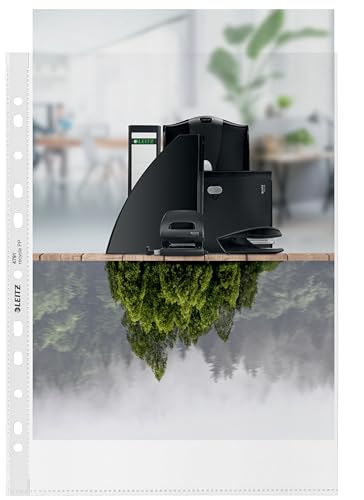 Pochettes A4 Leitz par 100 en plastique perforé mat 100 microns