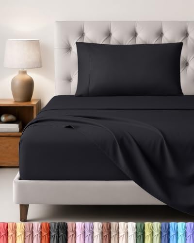 Utopia Bedding Bed Sheet Set 3 Piece Single Black