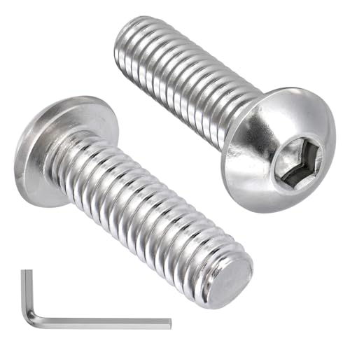 Image of VGBUY 30Pcs 5 /16-18 x 3 /4 inch Button Head Socket Cap Bolts Screws, 304 Stainless Steel 18-8, Allen Hex Drive, Bright Finish, Fully Threaded, Hex Spanner Included
